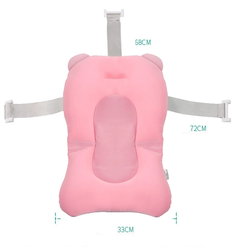 Мультяшная портативная детская Нескользящая Ванна, Ванна, Душ, ванна, коврик для новорожденного, безопасная ванна, воздушная подушка, складная мягкая подушка, сиденье - Color: pink