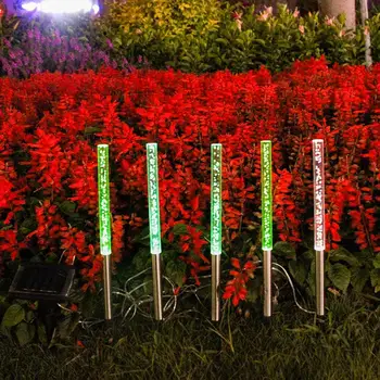 

Landscape Lights Solar Powered Garden Eco-Friendly Crystal Rod Light Acrylic Bubble Lamp 5 Stakes Atmosphere Festival Walkway