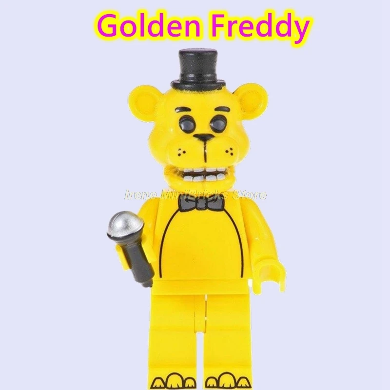 Golden Freddy Игра Five Nights at Freddy's Chica Freddy Ryu Bunny Vega Animatronic Dragon Ghast модель строительные блоки игрушки для детей - Цвет: Golden Freddy