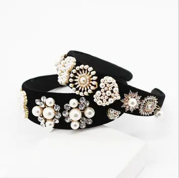 

New women hairbands 2020 fashion new arrivals personality big pearl heart geometry wild prom travel commemorative hair accessori