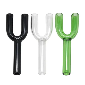 

Multicolor glass smoking pipe length 68MM Pure Glass Snuff Double Tubes Sniffer Snorter Snuff Snorter