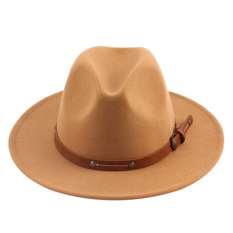 Fedora hat features men's hats ladies felt jazz ring buckle accessories Panama Fedora hats шляпаженская 2