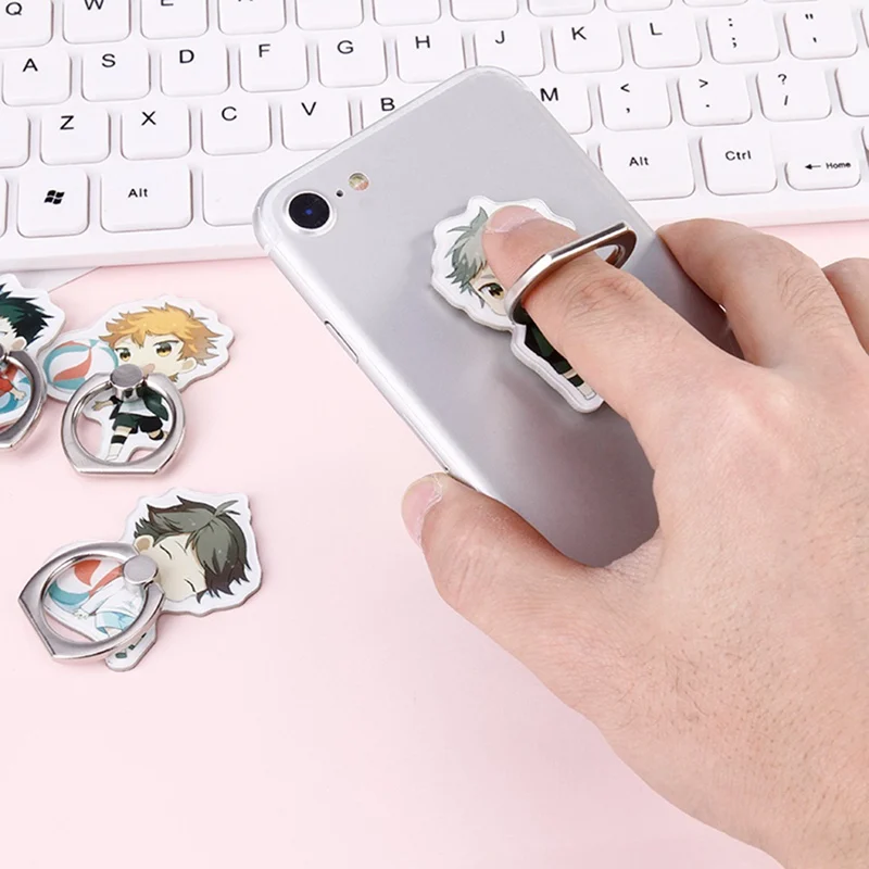 Anime Haikyuu 360 Degree Rotating Kawaii Fun Phone Stand Acrylic Mobile Phone Finger Ring Holder