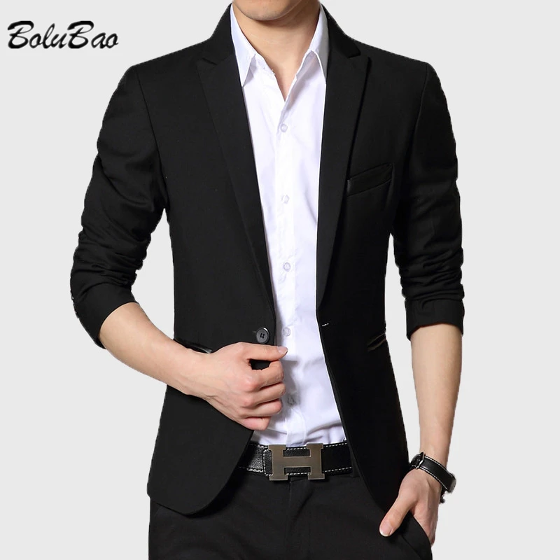 BOLUBAO Trendy Blazers Men Spring Autumn Solid Color Single Button Formal Suit Work Daily Casual Brand Male | Мужская одежда