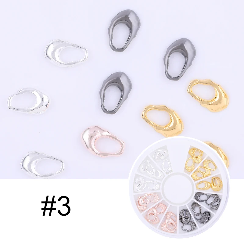3D заклепки для ногтей металлические розовые золотые гвозди ракушка Звезда Луна мульти размер аксессуары DIY наконечники для украшения ногтей в колесо