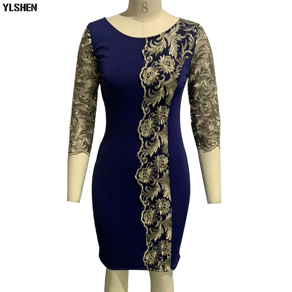 S-5XL African Dress Africa Dresses for Women New Dashiki Lace Embroidery Bazin Bodycon Dress Vestido Africano Robe Ladie Clothes 06
