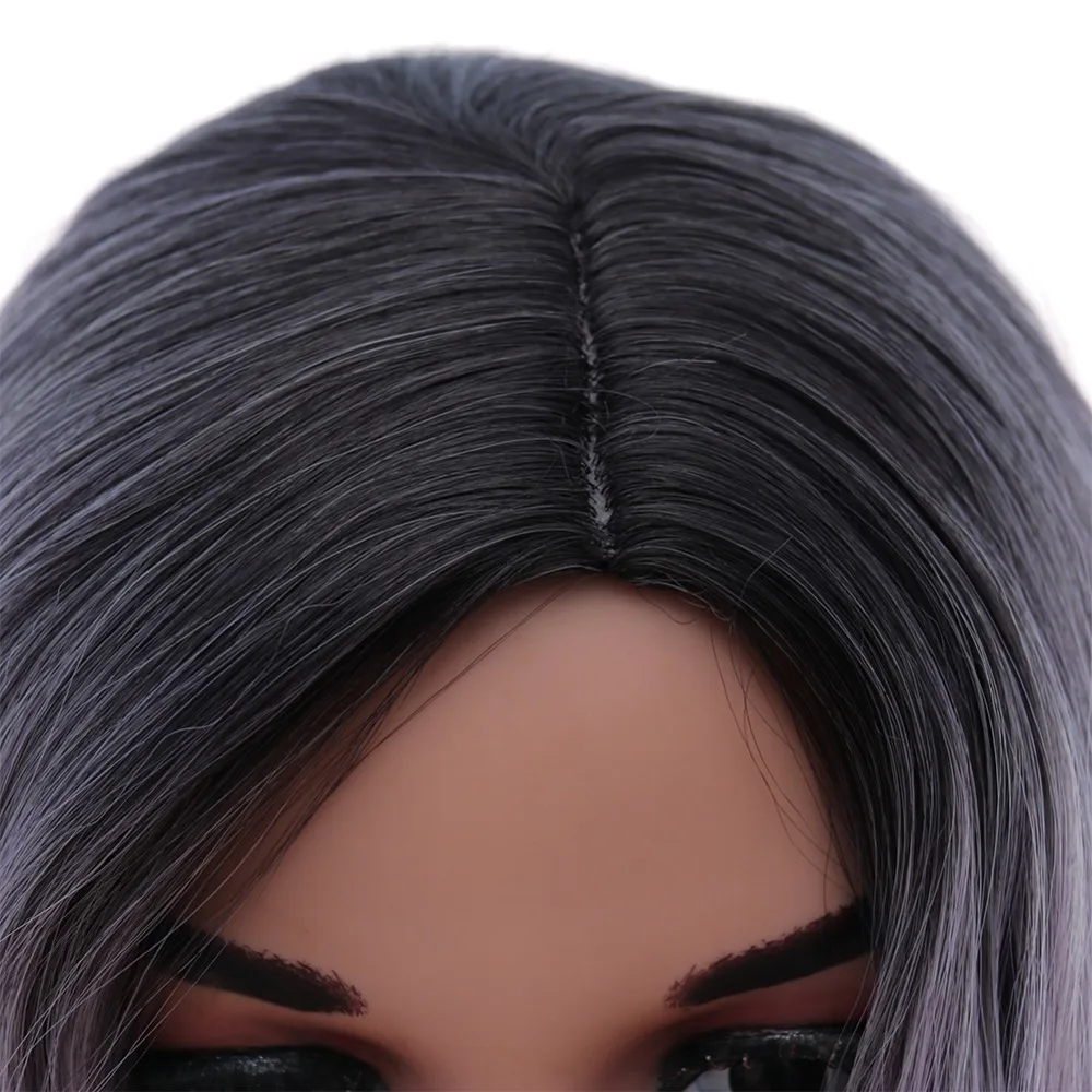 Омбре фиолетовый парик 16 дюймов короткий боб парики натуральные волнистые волосы кудрявые парики для женщин Синтетический волос Косплей парики