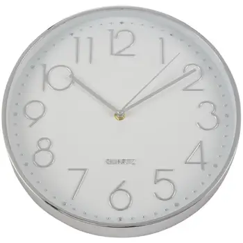 

Modern Wall Clock,12 Inch Large Decorative Universal Silent Indoor Quartz Round Wall Clock Non-ticking for Living Room Office Ki