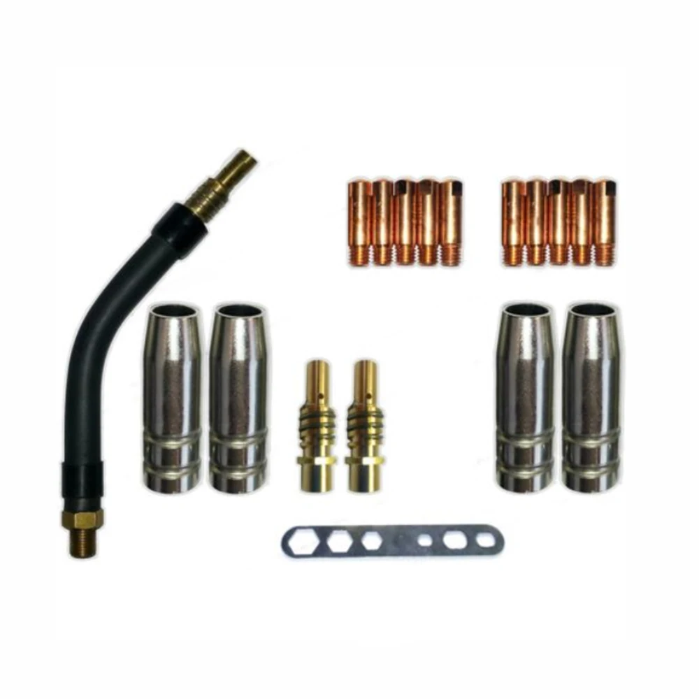 

19Pcs Welding Torch MB15/150 Part Kit Accessories Nozzle Insulating Sleeve Four nozzles NW 12 10 electric nozzles M6 0.8mm