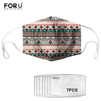 

FORUDESIGNS Polynesian Style Mouth Mask with 7 Activated Carbon Filter Dust-proof Reusable Face Mask for Women Kids Mouth-muffle