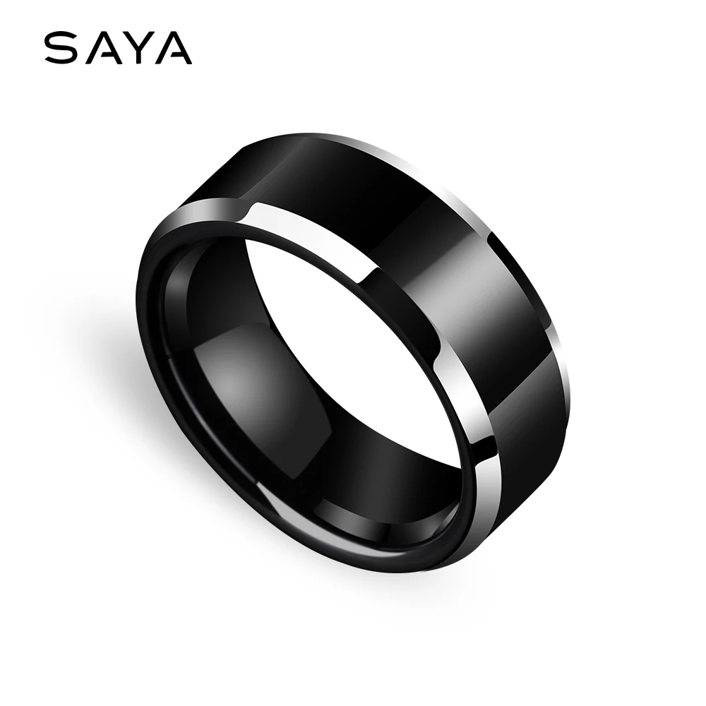 Rings for Men Black Tungsten for Thumb Couple Ring High Polished Comfort Fit Wedding Band Gift Party, Customized - Image 5