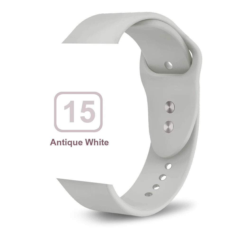 Retro white Мягкий силиконовый сменный спортивный ремешок для 38 мм Apple Watch Series1 2 3 4 5 42 мм наручный браслет ремешок для iWatch Sports Edition - Цвет ремешка: Retro white