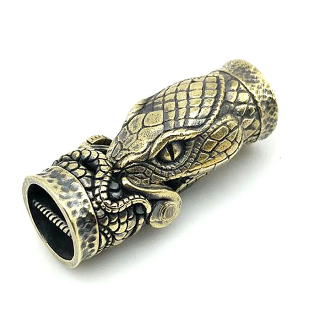 EDC Outdoor Tool DIY Accessories For Bracelet Weaving Paracord Multifunction Buckle Brass Snake Head paracord accessories paracord bracelet accessories