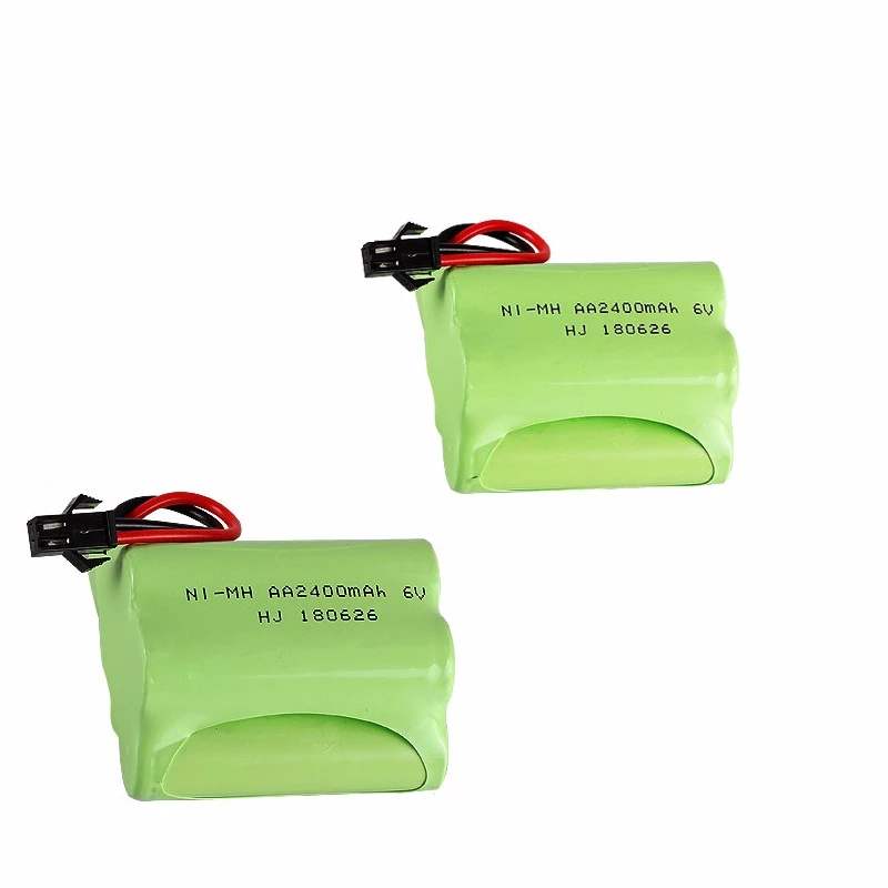 SM Plug) Ni-MH 6 в 2400 мАч батарея+ USB зарядное устройство для Rc игрушки автомобили танки роботы лодки пистолеты грузовик AA 6 в перезаряжаемый аккумулятор - Цвет: Light Yellow