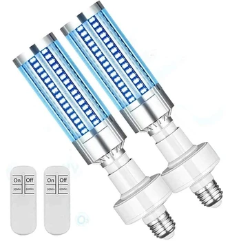 

HOT 60W UV Germicidal Lamp Disinfection Lamp UVC Led Corn Light Bulb with Remote Control (2Pcs)
