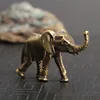 Antique Brass Elephant Key Chains Pendant Retro Small Ornaments Handmade Copper Table Desktop Decoration Trinket DIY Accessories ► Photo 2/6