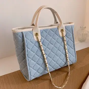 

Lattice Large Tote bag 2020 New High quality Canvas Women's Designer Handbag High capacity Shoulder Messenger Bag Travel Bag