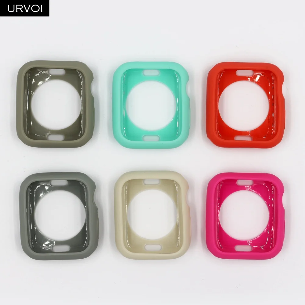 URVOI бампер для apple watch series 5 4 3 2 чехол iwatch ТПУ карамельного цвета тонкий защитный