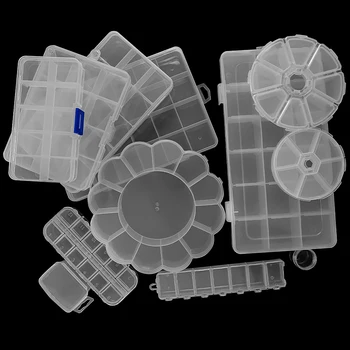

Plastic Compartment Storage Box For DIY Making Round Rectangle Tube Blister Boxs For Earring Making Kit Jewelry Accessories