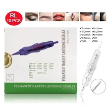 Biomaser 10Pcs Revolutie Tattoo Naald Permanente Make-Up Cartridge Naalden Voor Tattoo Machine Kit Wenkbrauw Naald 1R,2R,3R,5R