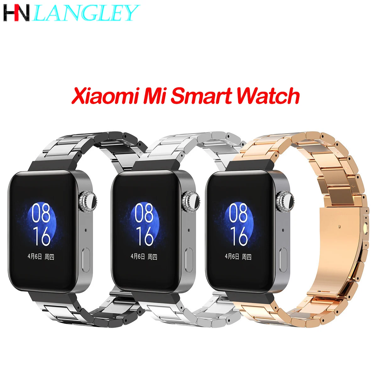 

Stainless Steel Band Compatible for Xiaomi Mi Smart Watch 2019 New MIUI for Mi Watch Android Smart Watch Band Strap Replacement