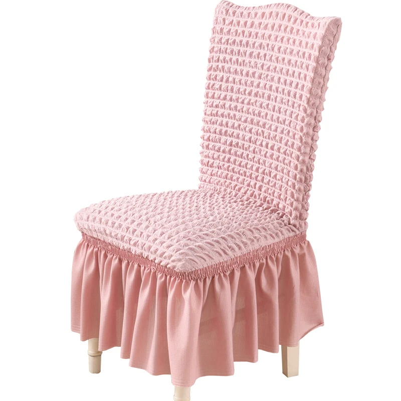Pink Европейские Пузырьковые клетчатые эластичные чехлы на кресла, съемные чехлы для обеденных стульев - Цвет: Pink