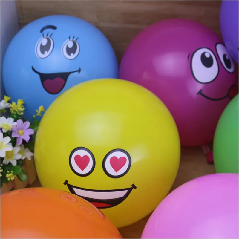 One Year Old Children's Birthday Party Is Decorated with Lovely Smiling Face Printing Large Eye Latex Balloon