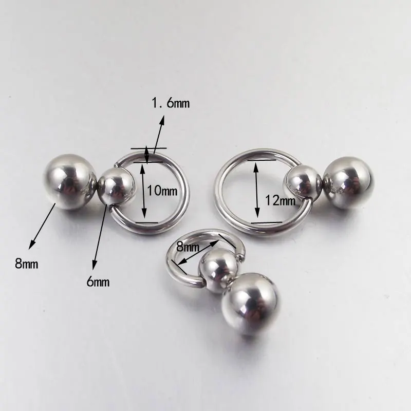 Body Piercing Jewelry 1 Piece Stainless Steel Double ball cucurbit gourd Ring Eyebrow Curved Tragus Ear Piercing PA Nipple Ring Bar Lips Body Jewelry