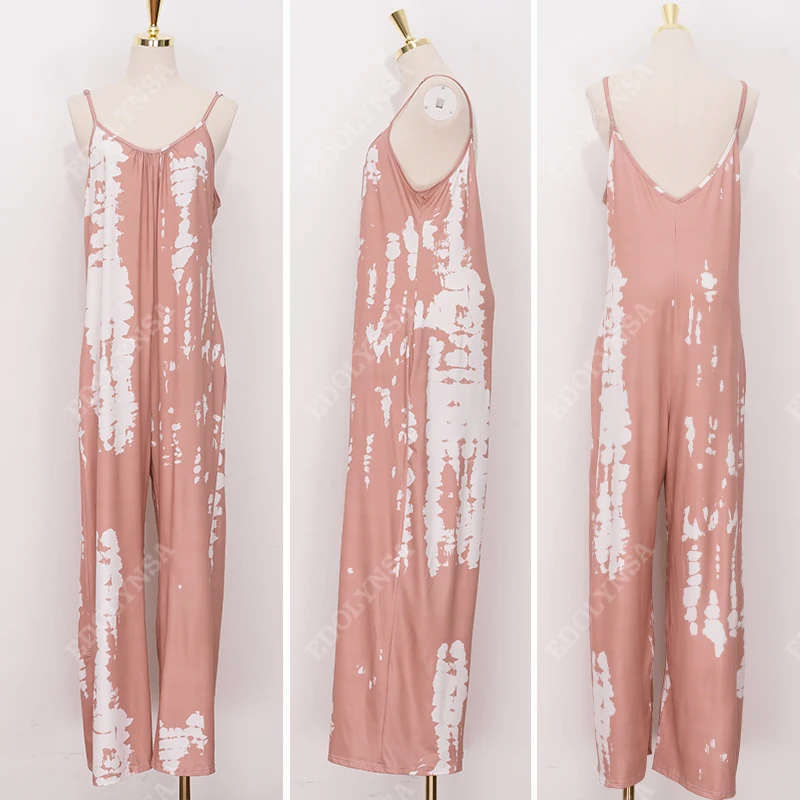 2020 Bikini Cover-ups Boho Spaghetti Strap Jumpsuit Plus Size Cotton Dress Beach Swimsuit Cover Up Sexy V-neck Beach Tunic A328