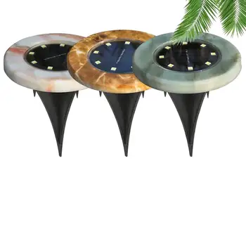

Buried Light Ground Lamp 8LED Solar Power Gutter Path Way Security IP65 Waterproof Marble Eco-Friendly Durable Disk Lights Home