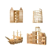  100Pcs Montessori Baby Toys Children Wooden Puzzles Kids Building Blocks Learning Educational Preschool Training Gifts 