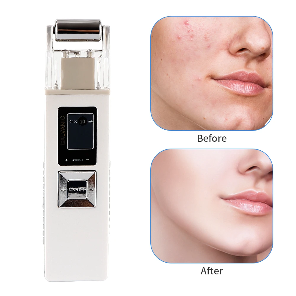  Galvanic Microcurrent Skin Firming Whiting Machine Iontophoresis Anti-aging Facial Lifting Roller M