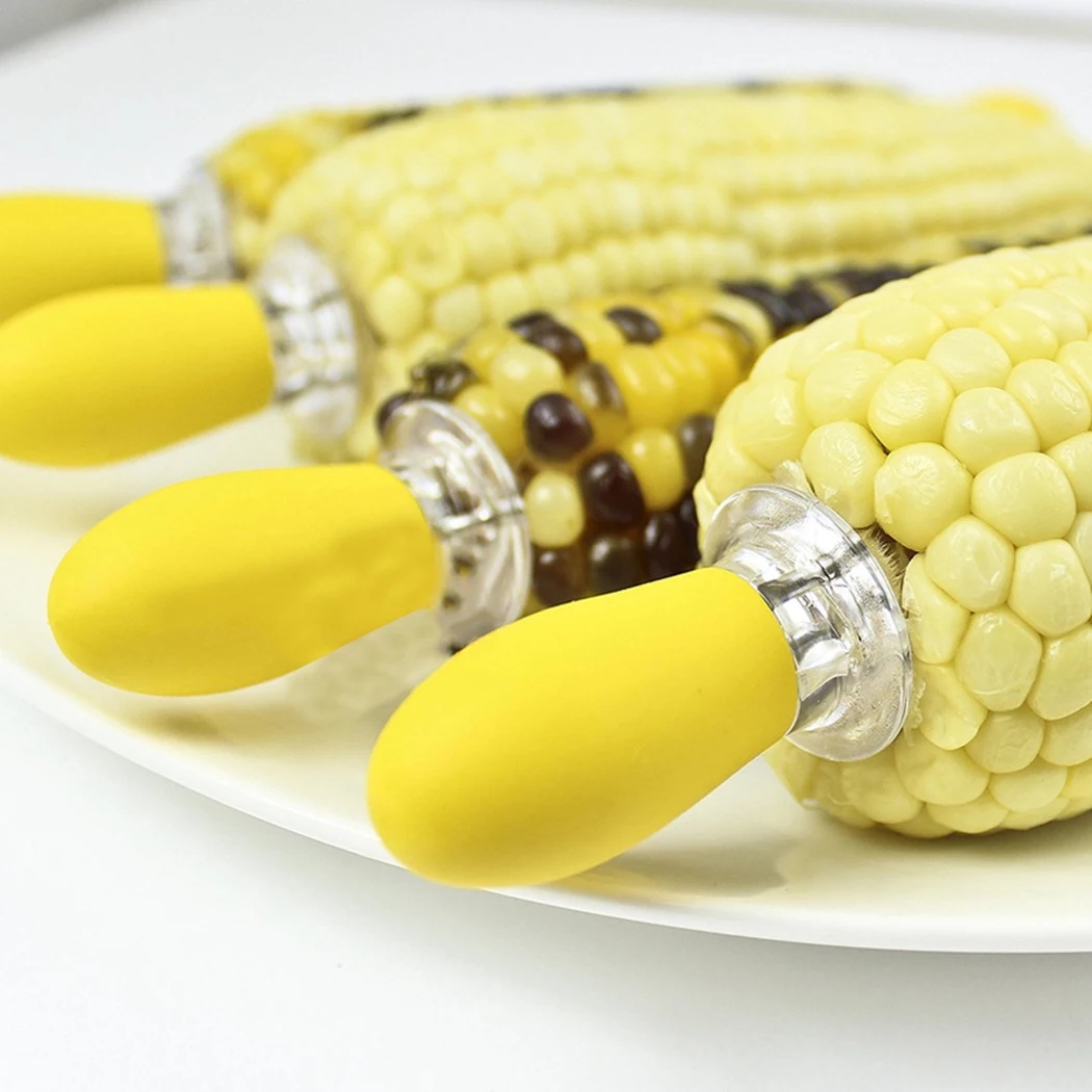 6Pcs Reusable BBQ Corn Holders Safe Stainless Steel Corn On The Cob Holders Skewers Needle Prongs Outdoor BBQ Barbecue Hand Tool