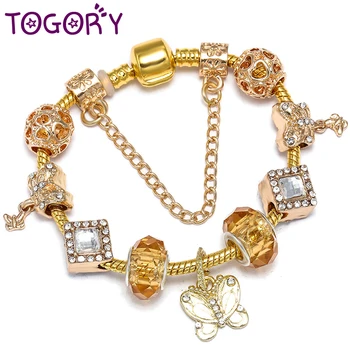 

High Quality Silver Plated Snake Chain Charm Bracelets With Butterfly Beads Bracelets for Women Gift Fits European Style Jewelry