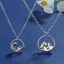 Jisensp богемное винтажное ожерелье, океанская волна, подвески, ожерелье s для женщин, простое снежное горное ожерелье для альпинизма, подарок для мужчин