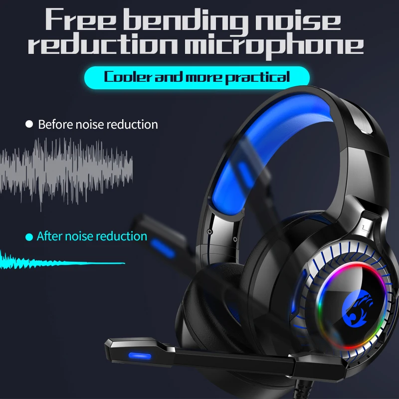 Professional Led RGB Light Gaming Headset Noise Cancelling 7 1 Channel 4D Stereo Wired PS4 Computer Gaming Headphone with Mic
