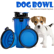 2 в 1 миска для собак, бутылка для воды, фидерный контейнер для домашних животных, складная миски для собак