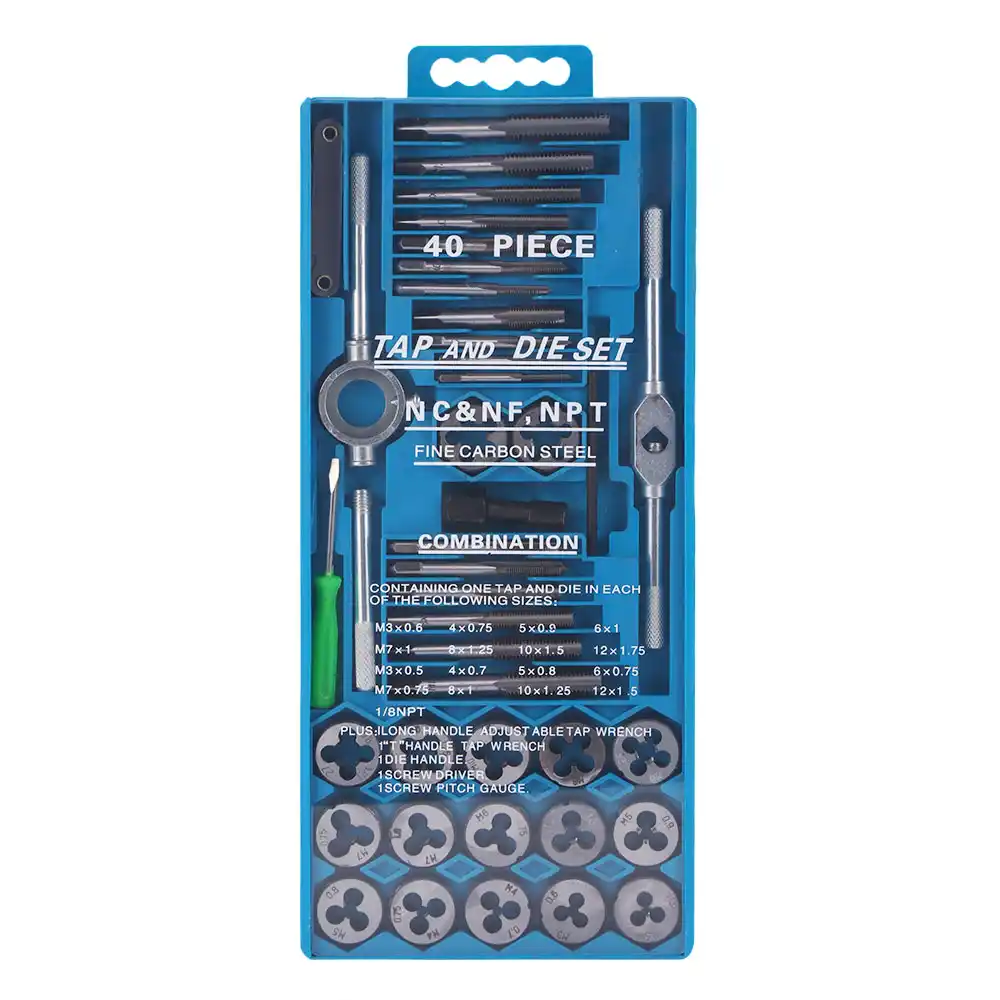 Flexsteel 40pcs Alloy Steel 58 62hrc Tap And Die Set 9 40pcs Metric Tap Wrench Thread Tools Dies Holder For Professional Use Tap Die Aliexpress