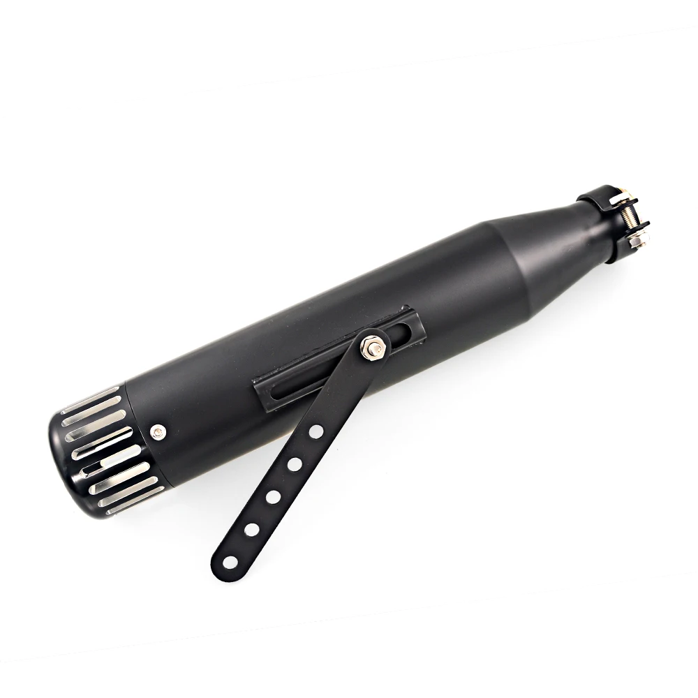 Bright black Universal Motorcycle Exhaust Pipe Muffler Tail Tube Exhaust Tip Silencer For Harley Bobber Custom