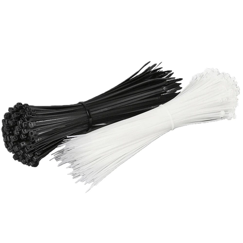 Self-locking plastic nylon cable tie 100PCS 4.8x150 4.8x200 4.8x300 black white standard width 4.8 cable tie fixed ring nylon cable ties cable ties cable tie nylon zip ties