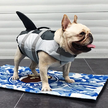 

Summer Dog Life Jacket Clothes Pet Swimming life Vest Large Dog Reflective Lifesaver Swimwear Dogs Shark Safety Swimming Suit