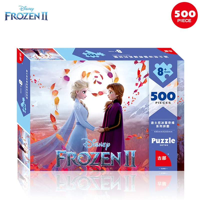 Дисней Замороженные 2 пазла 500 штук бумаги для взрослых интеллектуальная коробка Замороженные Пазлы игрушки для девочек детские головоломки Микки - Цвет: 500 Pcs