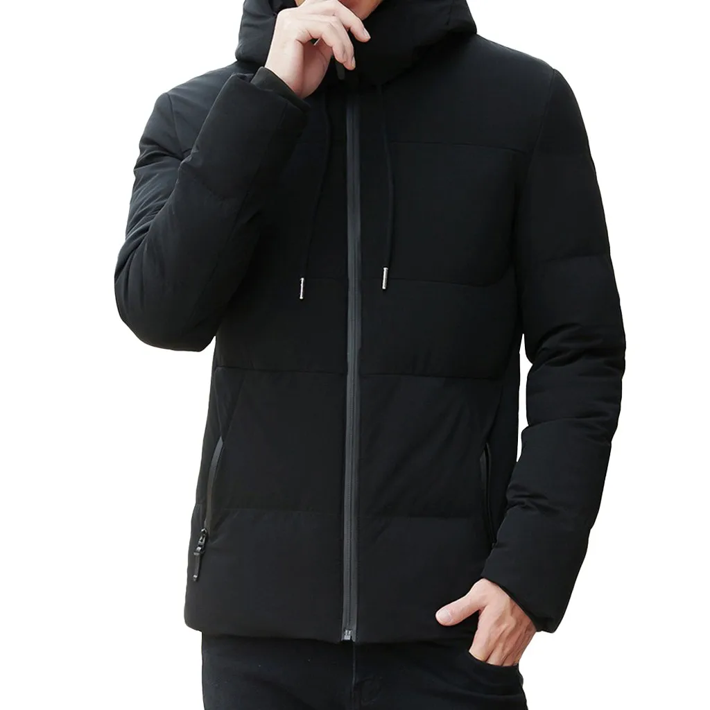 JAYCOSIN зимняя куртка для мужчин Jaqueta Masculino теплая плотная куртка с длинным рукавом хлопковое пальто мужская куртка Верхняя одежда куртка мужская - Цвет: BK