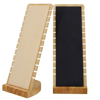 

2x 12 Bit Bamboo Jewelry Collection Display Necklace Earrings Bracelets Rings Storage Display Bracket Holder Showcase Organizer