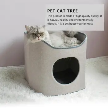 

Pet Cat House Nest Cat Climbing Furniture Double Layer Cat Tree Foldable Small Cat Tower Cat Beds Mats Litter Toy Cat Supplies