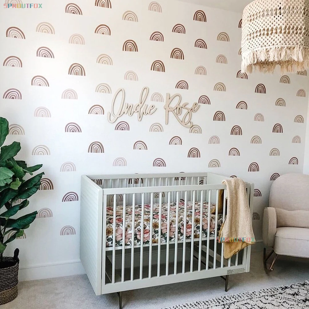Wall stickers self adhesive wall stickers Rainbow Wall Stickers For Kids Rooms Nordic Bohemia Style Decorative Sticker Children Wall Stickers For Children's Room Girl