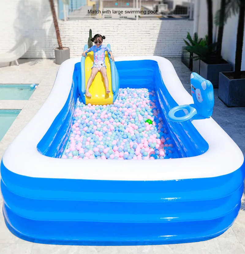 Inflatable Waterslide Wider Steps Swimming Pool Supplies Slide Bouncer Castle Play Water Pool Kids Summer Water Play Toys