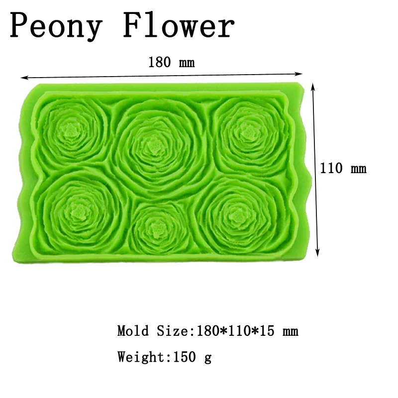 Meibum Пион цветок Рябь лепесток силиконовый помадка форма для самостоятельного изготовления торта День рождения паста сахар ремесло Brink украшения формы BakeTool - Цвет: Peony Flower