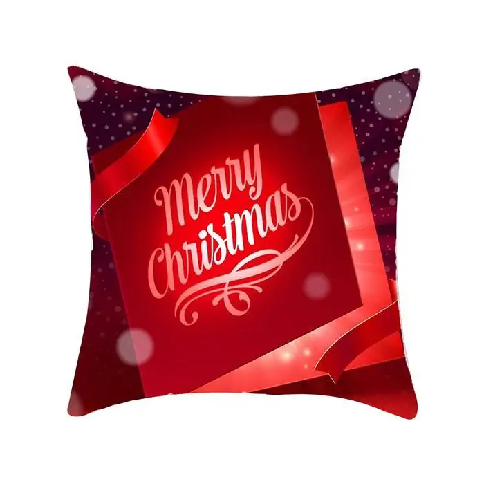 Fashion Square Print Christmas Style Pillowcase As Picture Home Pillowcase(Not Include Pillow) Decoration