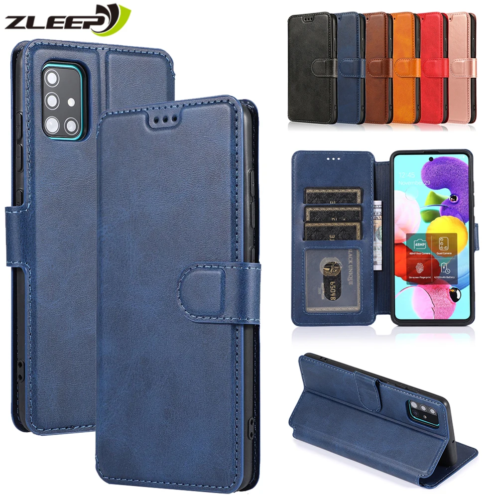 Кожаный чехол A51 A71 A21S A31 A41 для Samsung Galaxy A01 A11 A81 A91 A50 A70 A40 A30 A20 E A10 S A90 флип